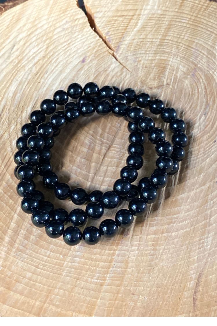 Children's Black Tourmaline crystal bracelet, Purifying crystal, Grounding crystal, Crystal for positivity, Black crystal bracelet