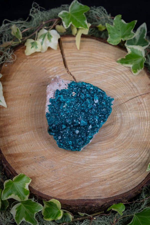 Dioptase Crystal, Double Sided Gemstone, Deep Green Healing Stone, Rare Collector Specimen, Heart Chakra Crystal, Raw Mineral