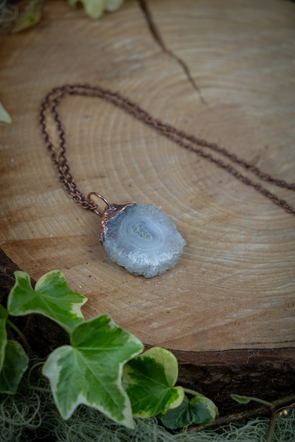 Solar Quartz Pendant, Copper Wrapped Gemstone Necklace, Raw Crystal Jewellery, Handcrafted Healing Stone Talisman Gift