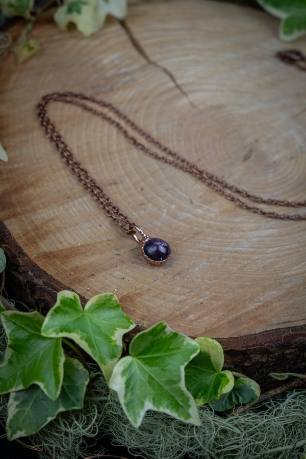 Rare Star Ruby Copper Pendant, Natural Ruby Star Crystal, Protective Healing Gemstone, Root Chakra Stone, Unique Artisan Jewellery