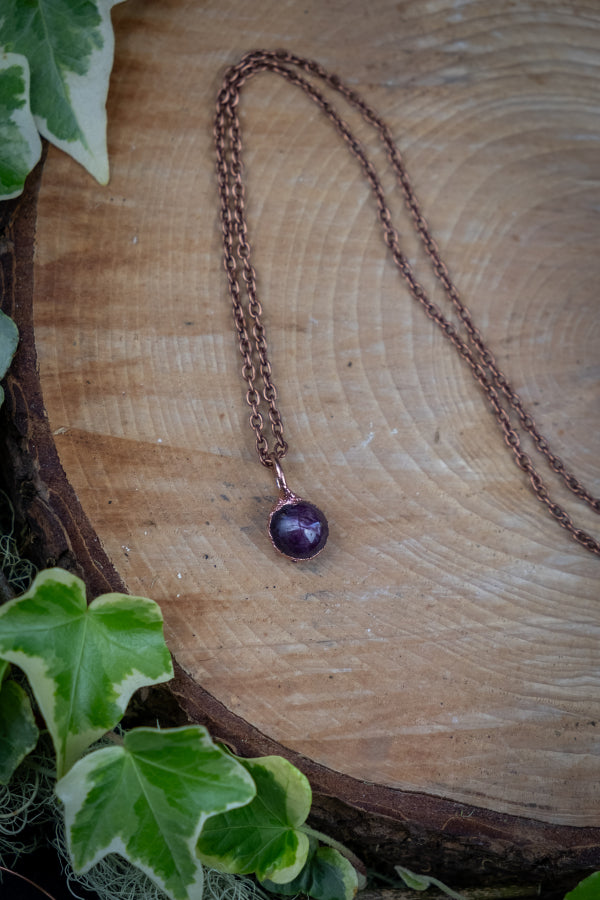 Rare Star Ruby Copper Pendant, Natural Ruby Star Crystal, Protective Healing Gemstone, Root Chakra Stone, Unique Artisan Jewellery