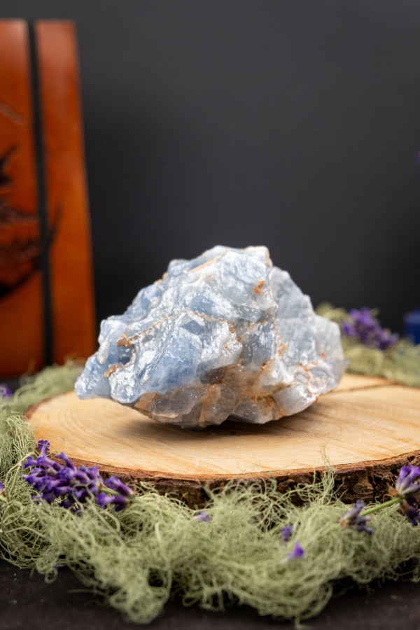 Blue Calcite Raw Stone, High Grade Healing Crystal, Premium Quality Calming Gem, Throat Chakra Stone for Soothing Energy and Communication