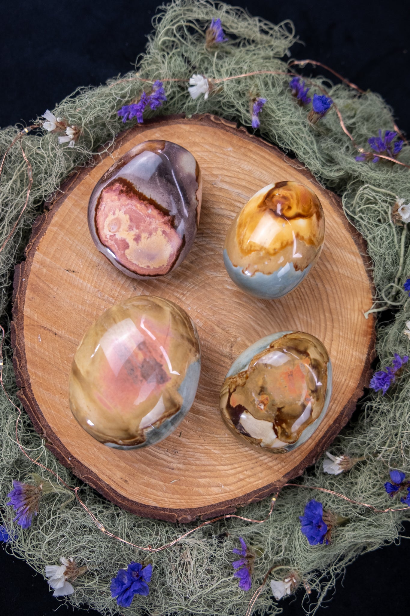 Polychrome Jasper Palm Stones