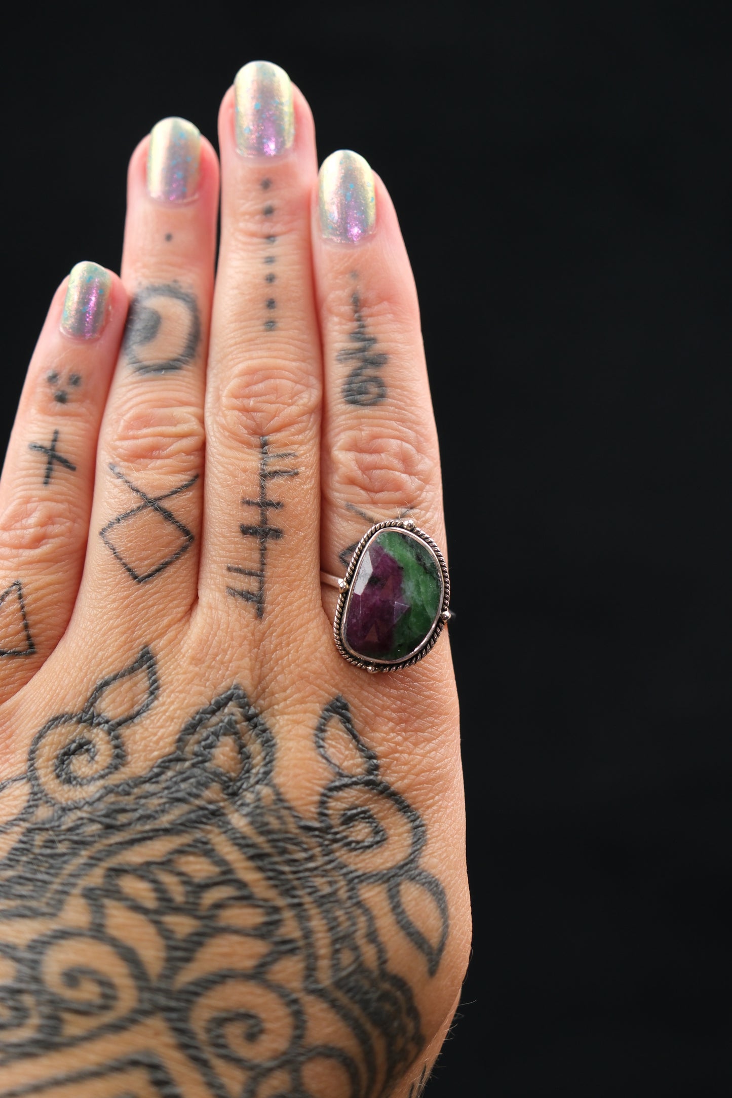 Ruby Zoisite Sterling Silver Ring