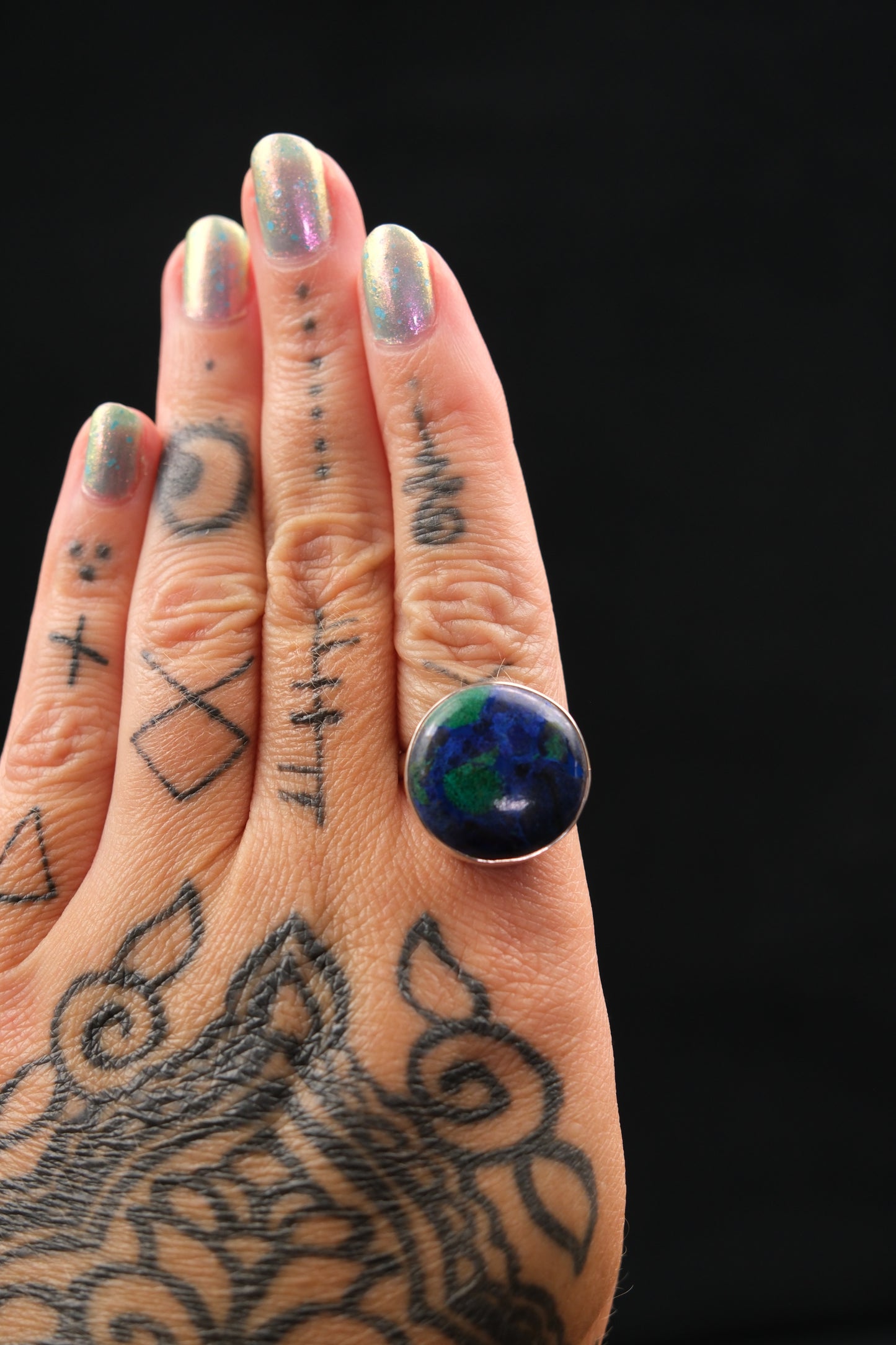 Azurite Malachite Sterling Silver Ring