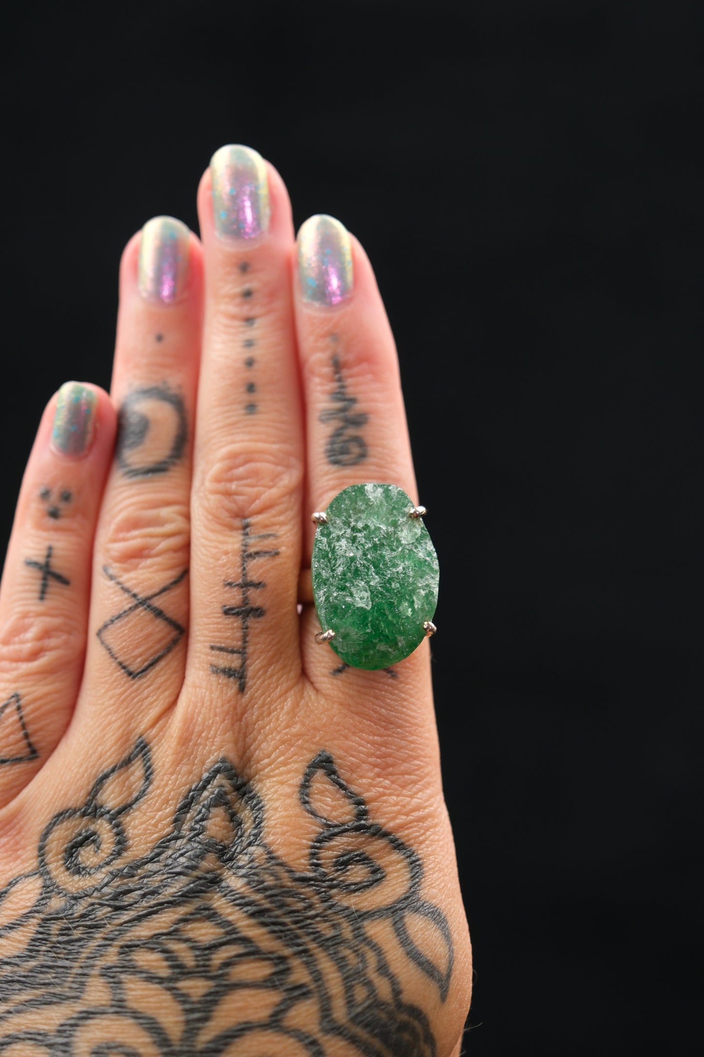 Green Aventurine Raw Ring