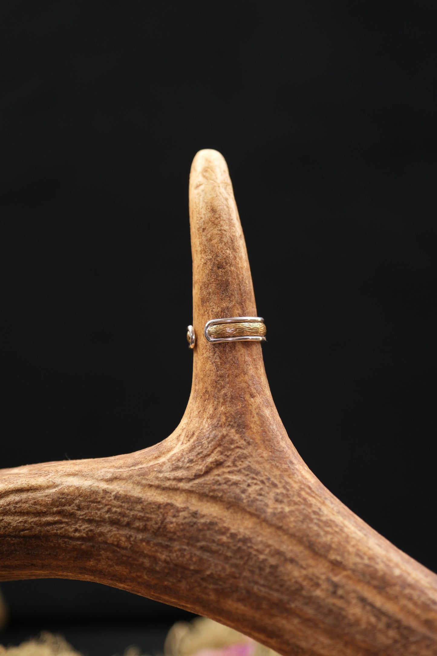 Sterling Silver & Brass Adjustable Ring