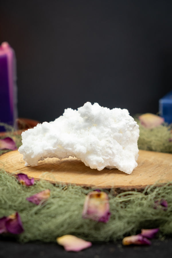 White Aragonite Cluster Crystal, Healing Stone for Calm, Peace, Grounding and Spiritual Growth