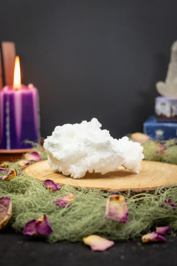 White Aragonite Cluster Crystal, Healing Stone for Calm, Peace, Grounding and Spiritual Growth