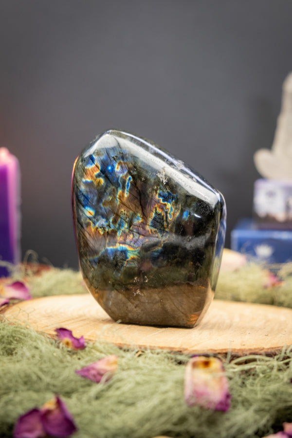 Sunset Labradorite Freeform, Flashy Labradorite Gemstone, Polished Crystal, Transformation Stone, Spiritual Protection, Chakra Healing