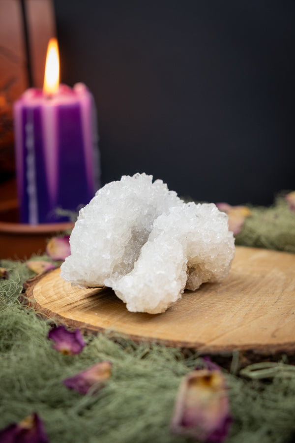 White Aragonite Cluster Crystal, Healing Stone for Calm, Peace, Grounding and Spiritual Growth (Copy)