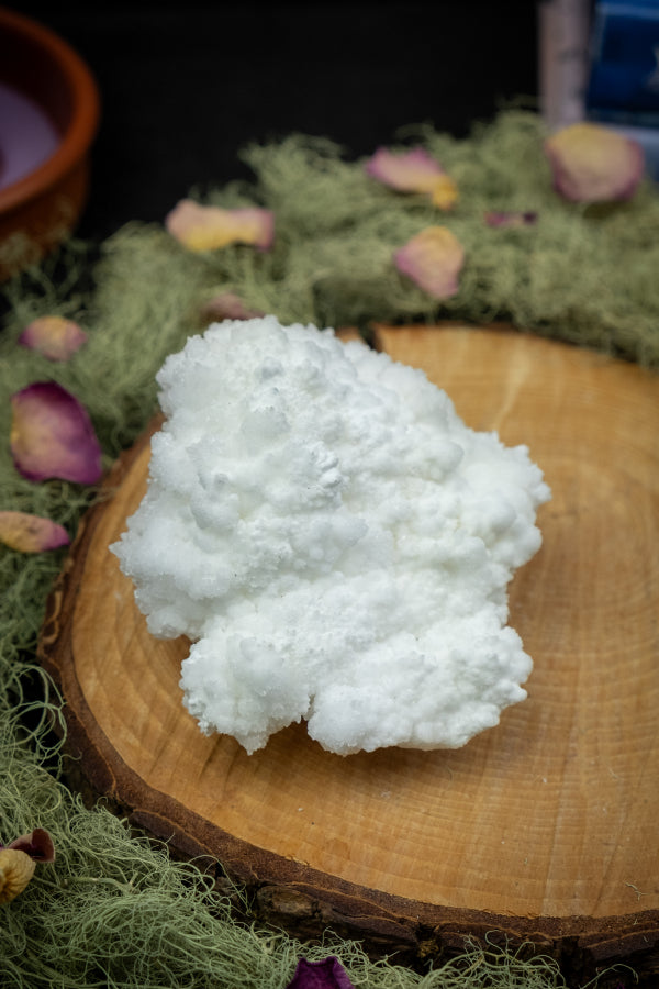 White Aragonite Cluster Crystal, Healing Stone for Calm, Peace, Grounding and Spiritual Growth