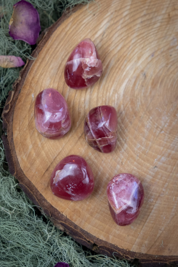 Gemmy Rhodochrosite Tumble Stone Crystal, Rare Healing Gem, Emotional Balance, Heart Chakra, Love and Joy Stone