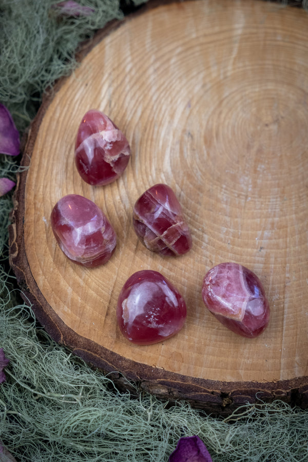 Gemmy Rhodochrosite Tumble Stone Crystal, Rare Healing Gem, Emotional Balance, Heart Chakra, Love and Joy Stone