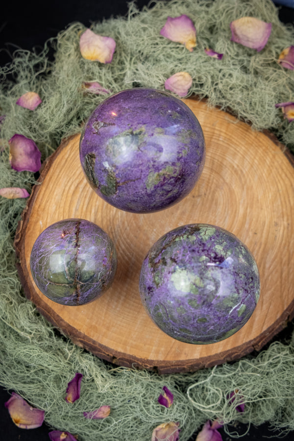 Atlantisite Crystal Sphere for Emotional Healing, Heart Wisdom, and Ancient Earth Energy Connection