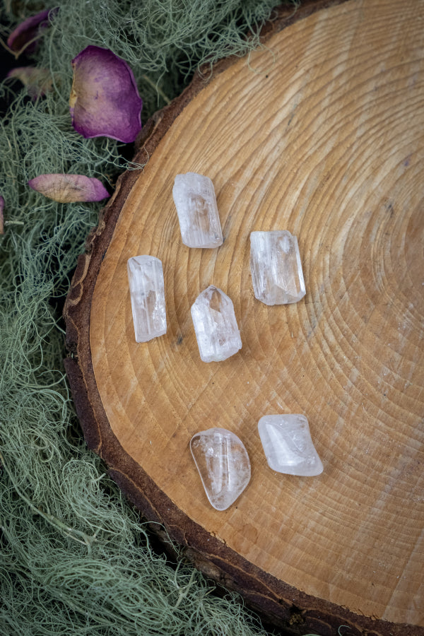 Danburite Crystal Pieces, Raw and Polished, Small Healing Stones, Perfect for Carrying or Wearing Close to the Body
