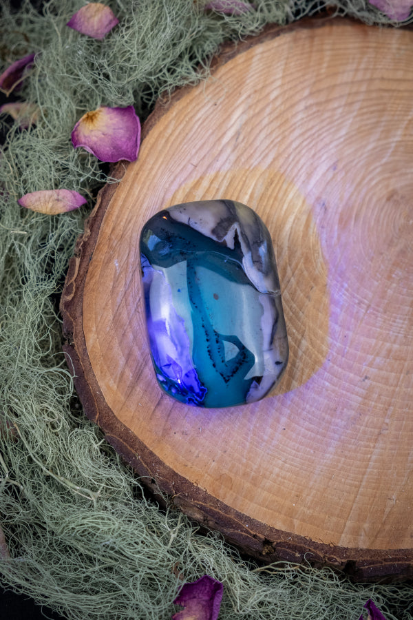 Volcano Agate Palm Stone, Fire Agate Crystal, Grounding Stone, Protection Gem for Meditation and Energy Healing