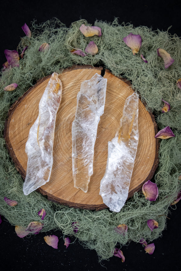 Rare Golden Etched Selenite Crystal, Natural Light Code Stone, Unique High Vibration Gem for Spiritual Awakening and Healing