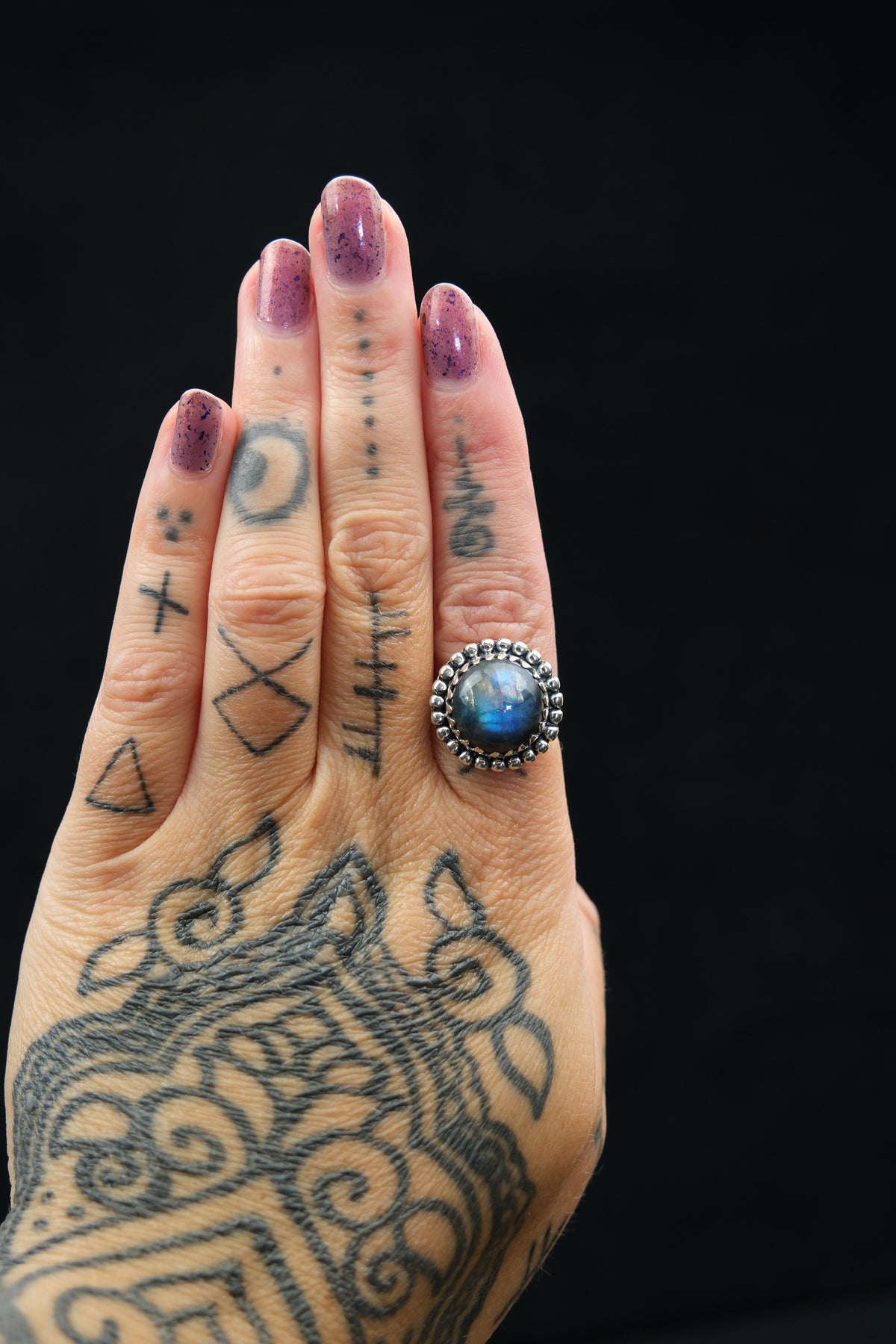 Rainbow Flash Labradorite Sterling Silver Ring