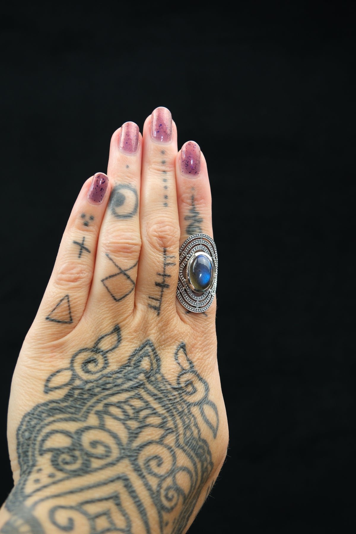 Labradorite Ornate Sterling Silver Ring