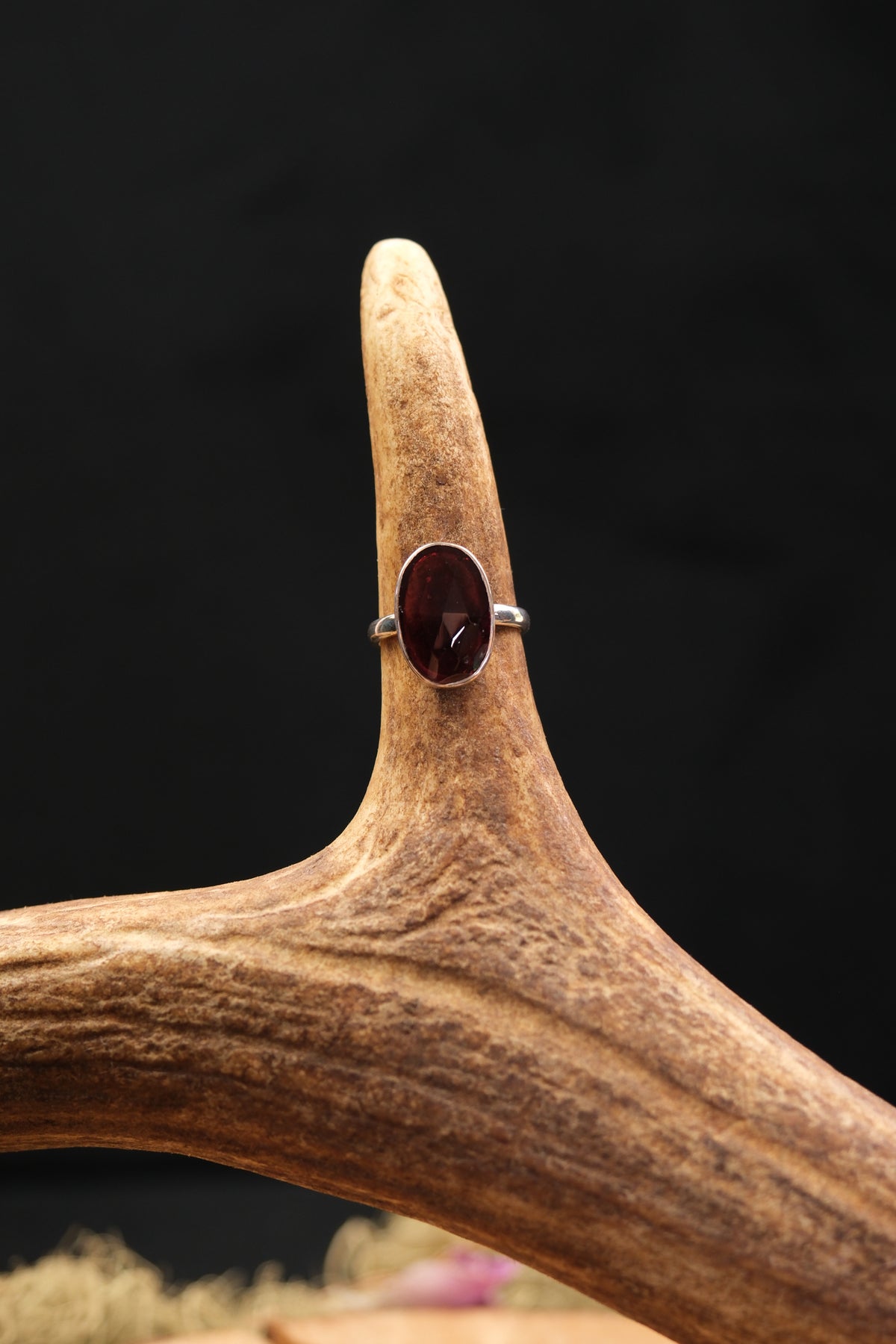 Faceted High Grade Garnet Ring