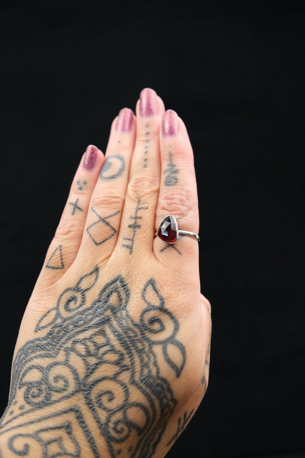 Faceted Garnet Ring