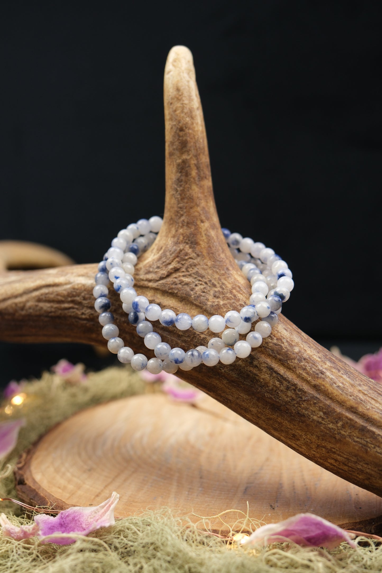 Dumortierite in Quartz Bracelet 5mm