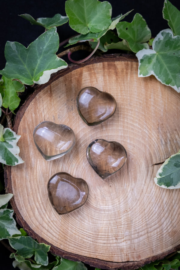 Smokey Quartz Heart Crystal, Natural Healing Gemstone Stone for Grounding, Protection, Stress Relief and Chakra Balance
