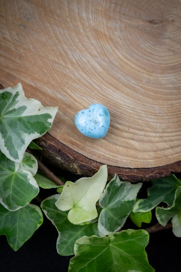 Larimar Heart, Soothing Ocean Gemstone, Calming Crystal, Emotional Healing Stone, Throat Chakra Stone, Hormone support