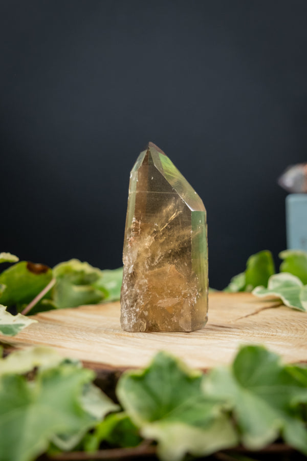 Smokey Citrine Natural Point Crystal from Brazil, Smoky Quartz Citrine Healing Stone, Grounding and Manifestation Gemstone