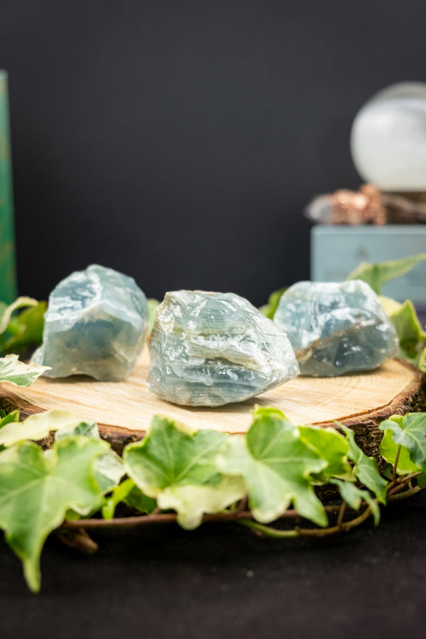 Lemurian Aquatine Calcite Raw Crystal Stone, Rare Gem for Spiritual Healing, Emotional Balance, Inner Peace and Intuition