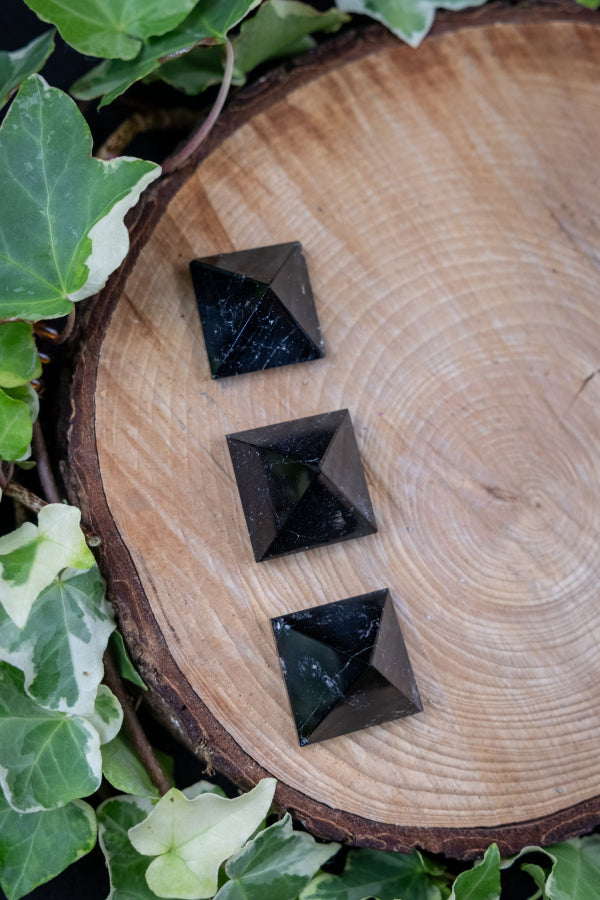 Mini Black Tourmaline Pyramid, Protective Stone for Grounding, Energy Clearing and Spiritual Balance