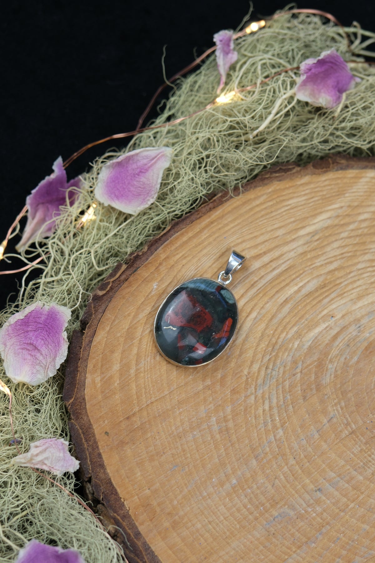 Bloodstone Sterling Silver Pendant