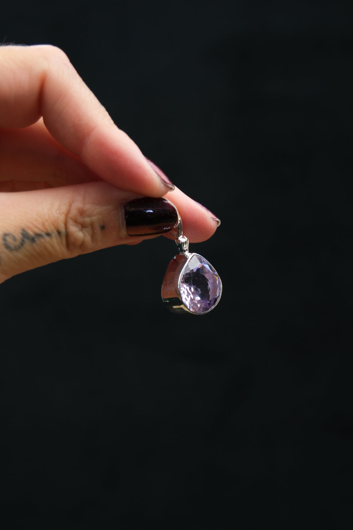 Faceted Amethyst Sterling Silver Pendant