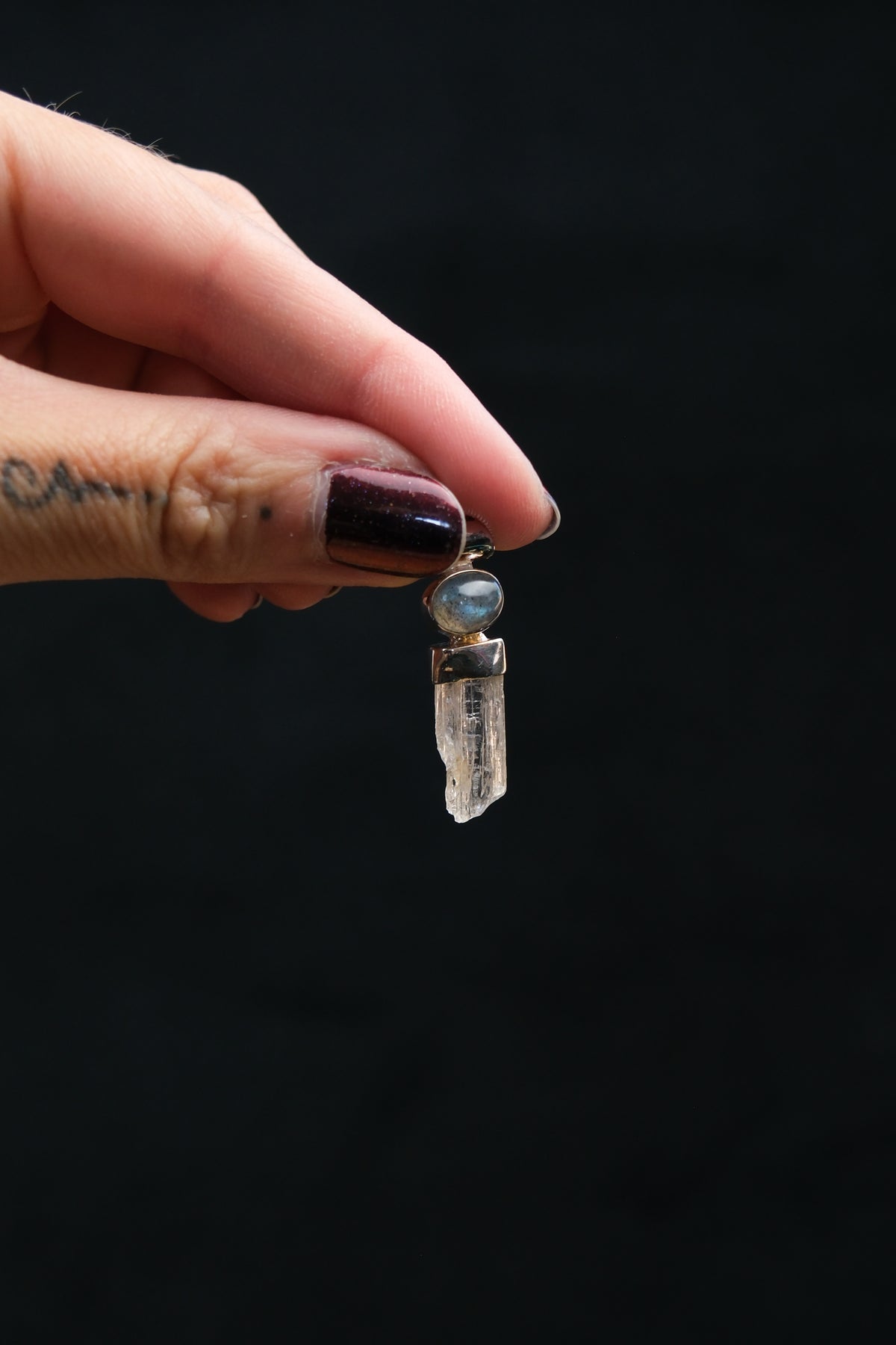 Labradorite & Scapolite Sterling Silver Pendant