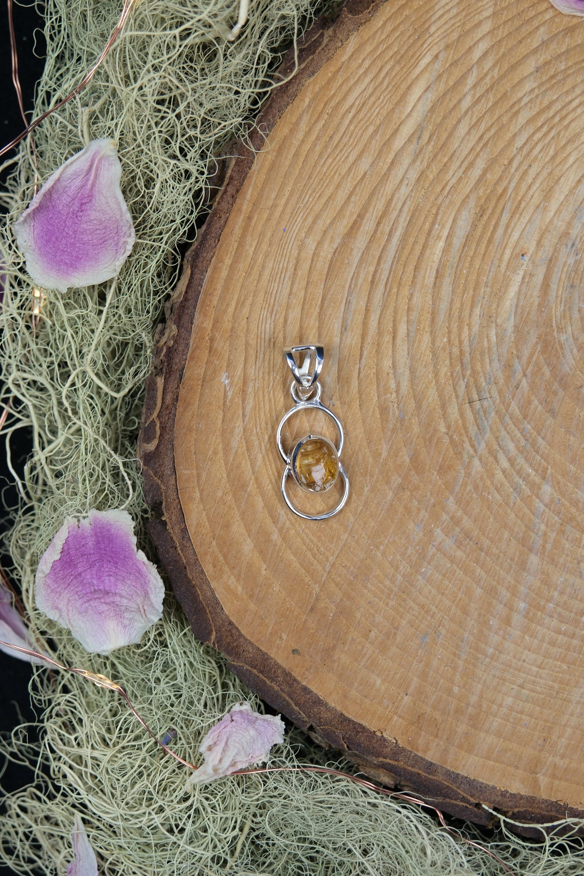 Citrine Infinity Symbol Sterling Silver Pendant