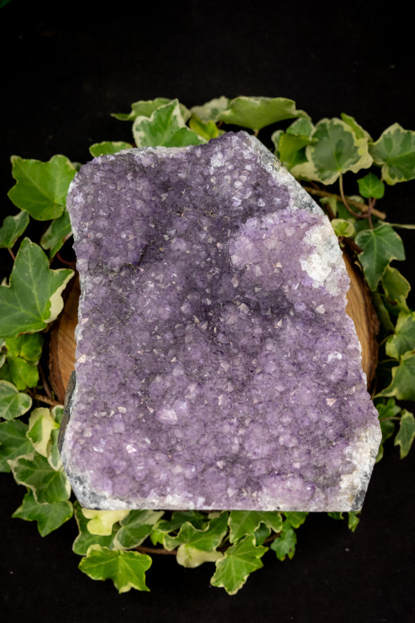 Pretty Lilac and Silver Amethyst Geode Freeform, Natural Purple Gemstone Cluster, Healing Crystal for Protection, Calm and Meditation