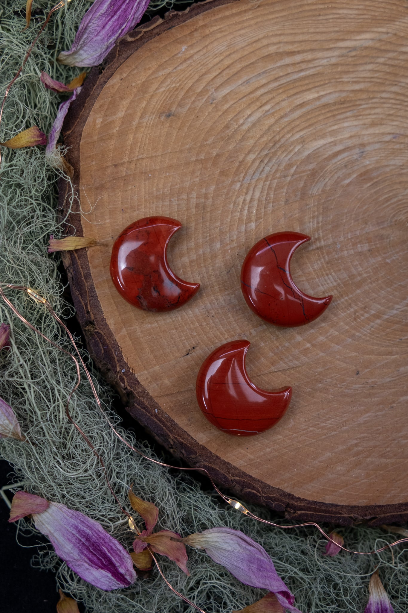 Red Jasper Crystal Moon