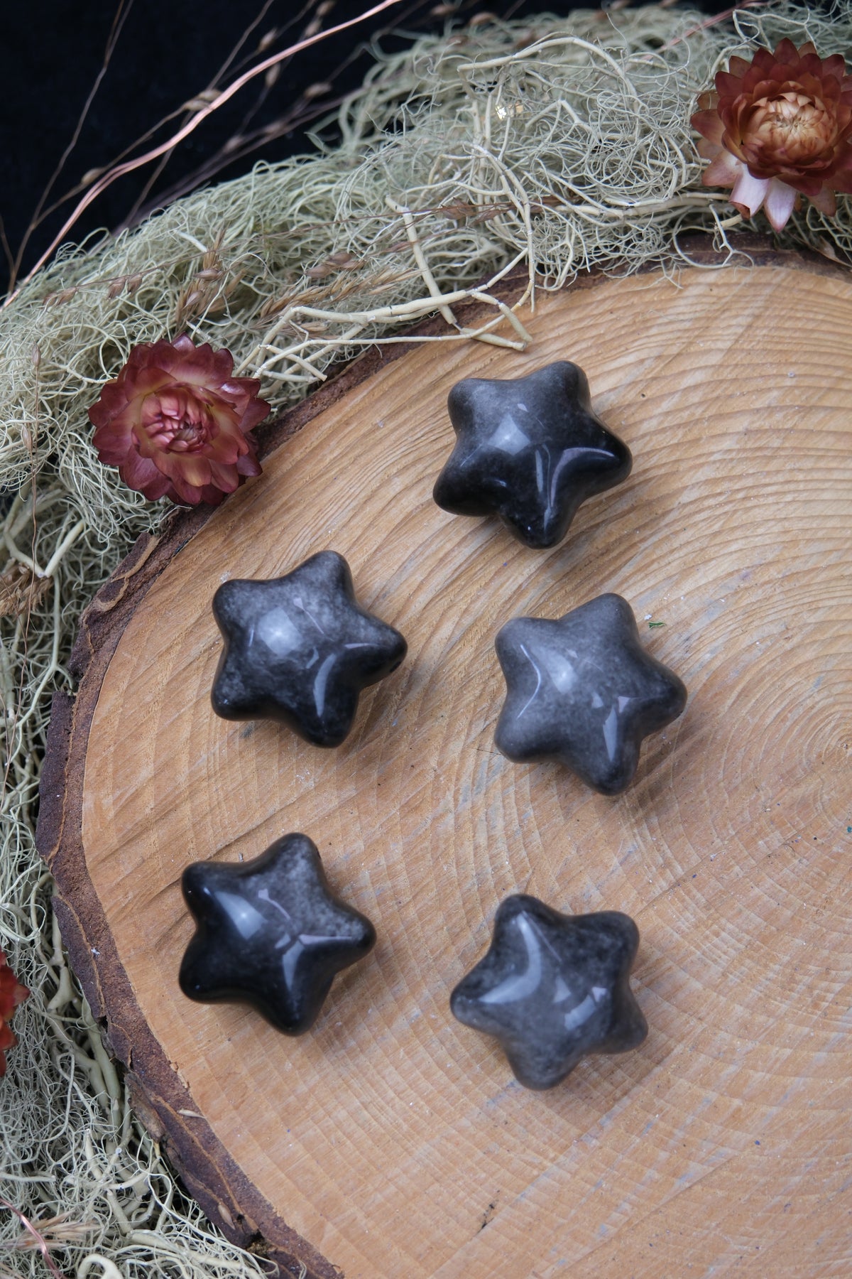 Silver Sheen Obsidian Puff Star