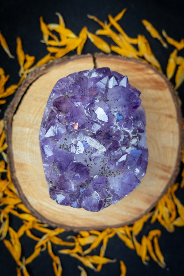 Amethyst Crystal Bed, Raw Amethyst Gemstone Cluster, Large Amethyst Stone for Healing Meditation Reiki Energy