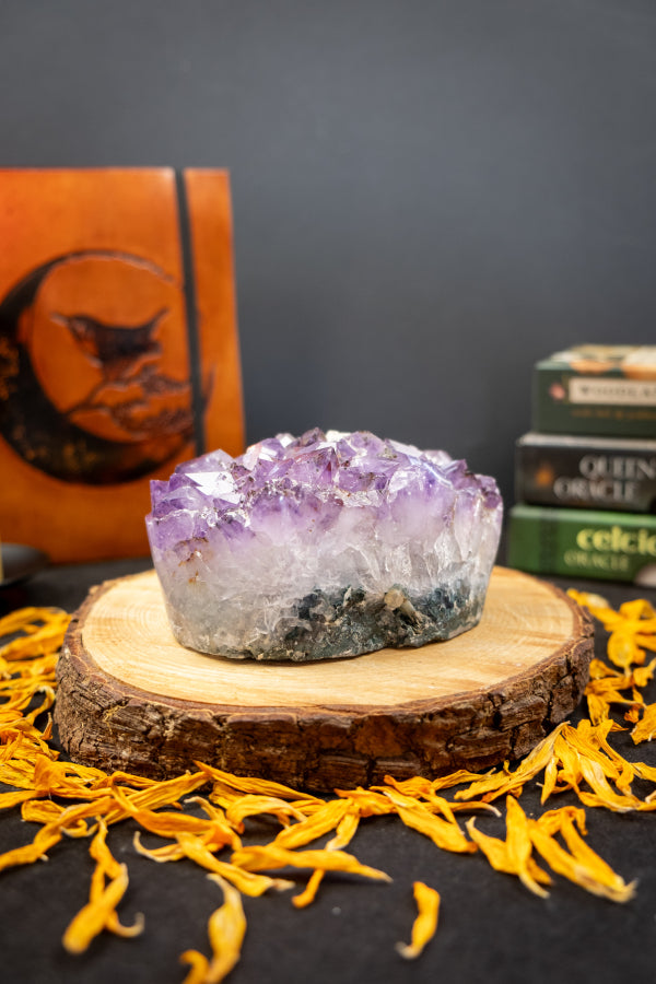 Amethyst Crystal Bed, Raw Amethyst Gemstone Cluster, Large Amethyst Stone for Healing Meditation Reiki Energy