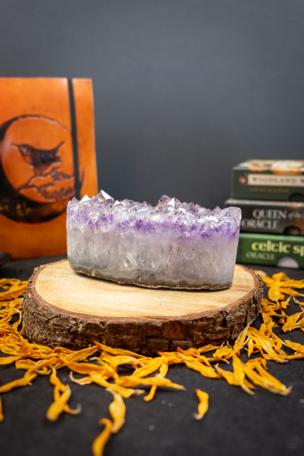 Amethyst Crystal Bed, Raw Amethyst Gemstone Cluster, Large Amethyst Stone for Healing Meditation Reiki Energy