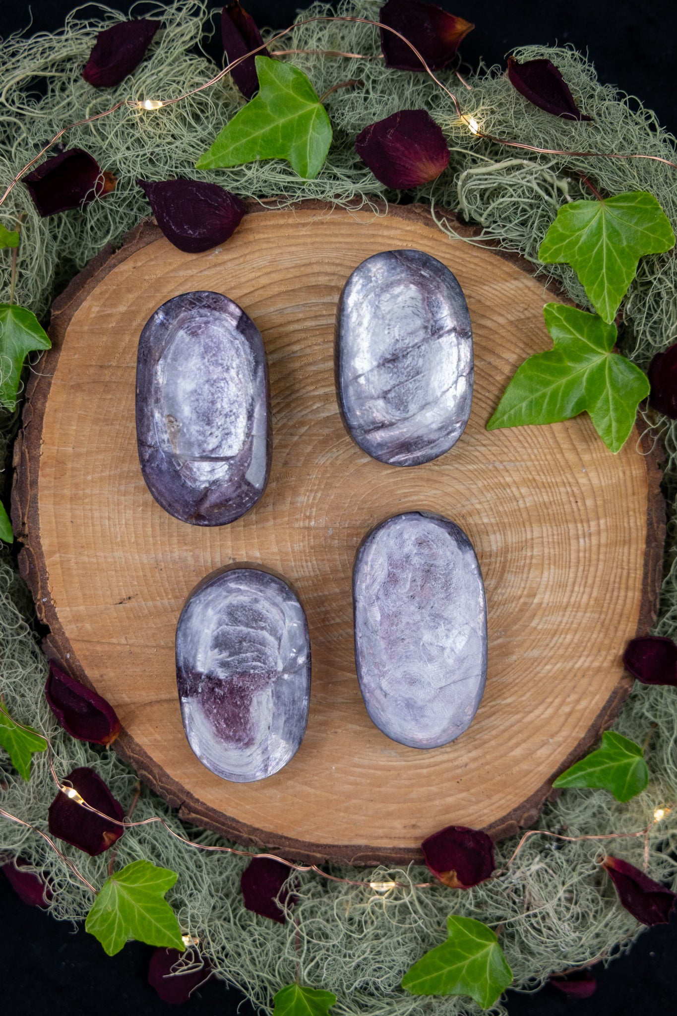 Gem Lepidolite Palm Stone