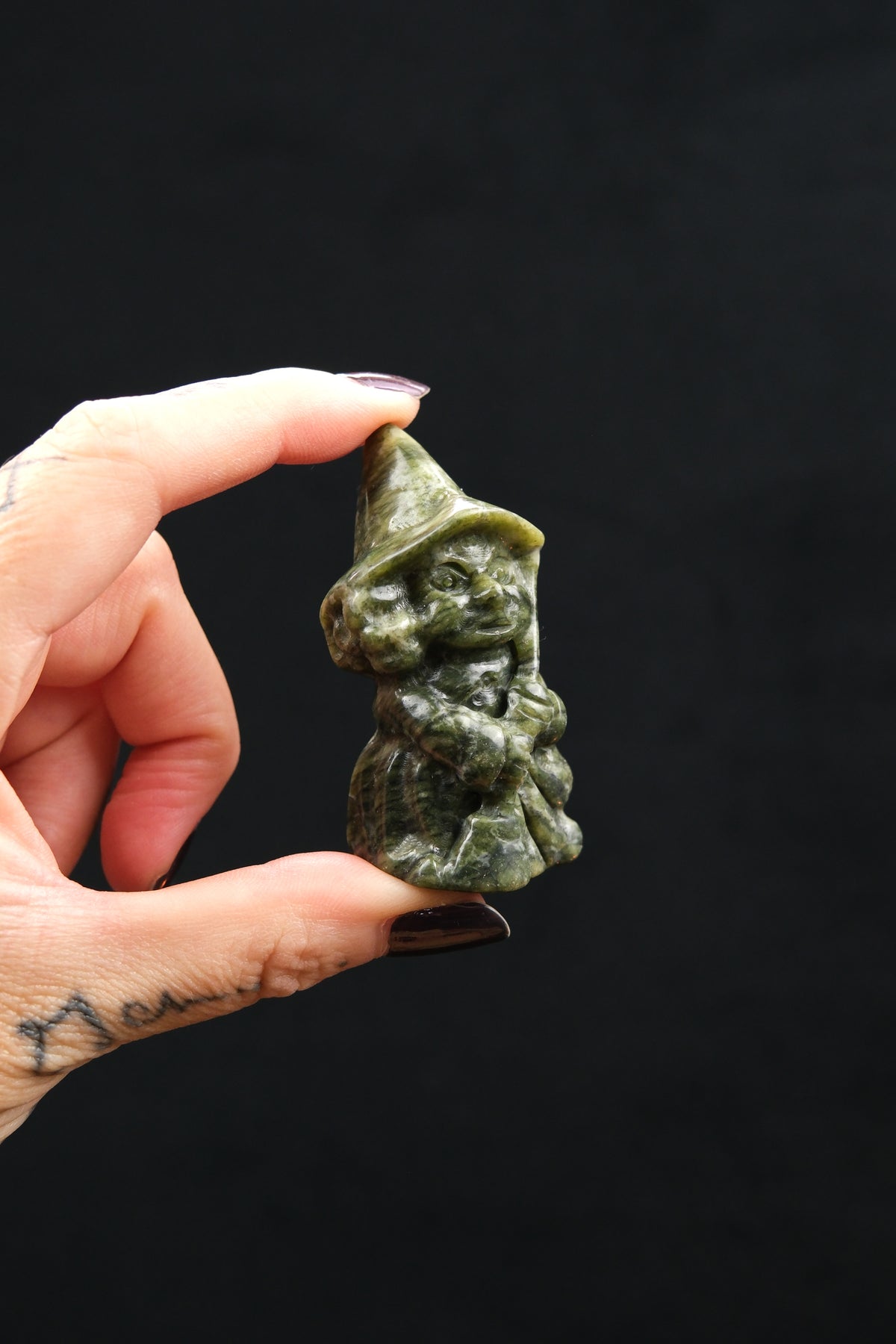 Serpentine Witch Carving