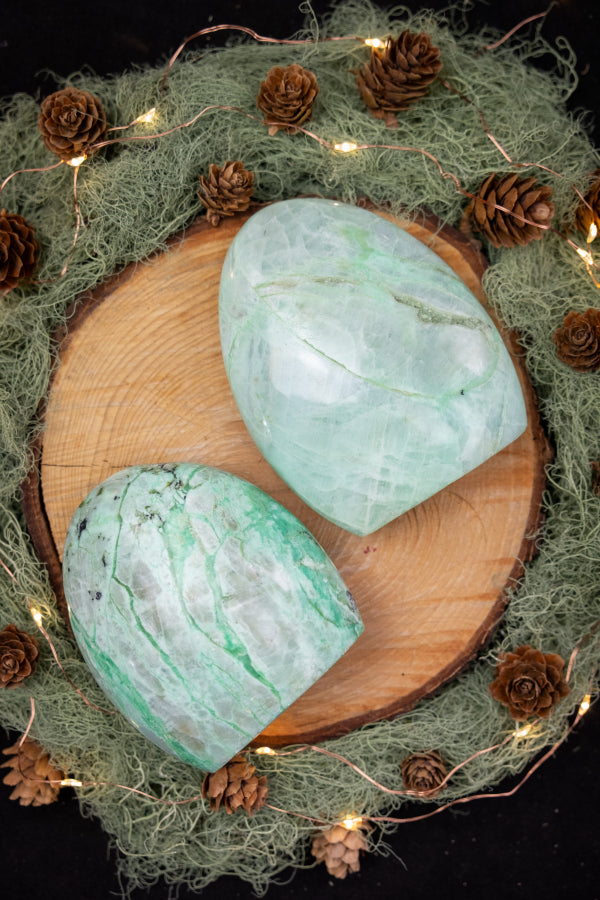 Green Moonstone Freeform, Heart Healing Crystal Stone, Emotional Balance Gem, Calming Soothing Crystal for Intuition and Growth