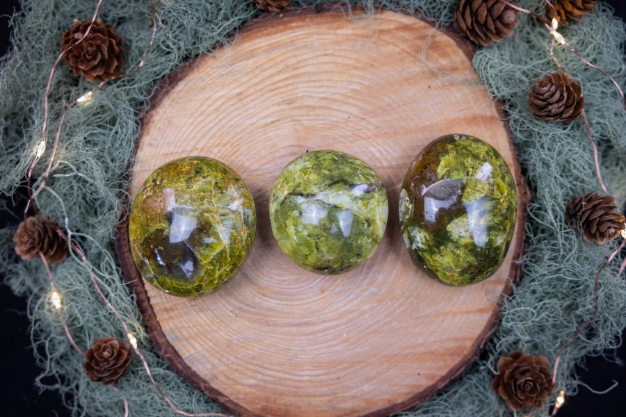 Kiwi Opal Palm Stone, Tranquil Green Gemstone for Calm, Healing & Heart Alignment