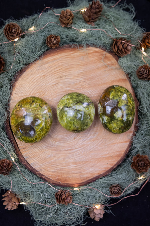 Kiwi Opal Palm Stone, Tranquil Green Gemstone for Calm, Healing & Heart Alignment