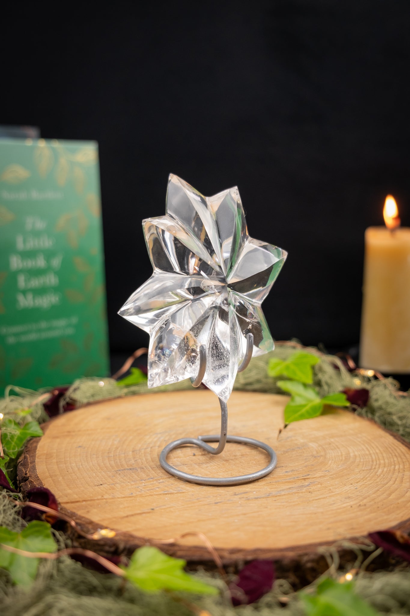 Lemurian Quartz Star on Custom Stand
