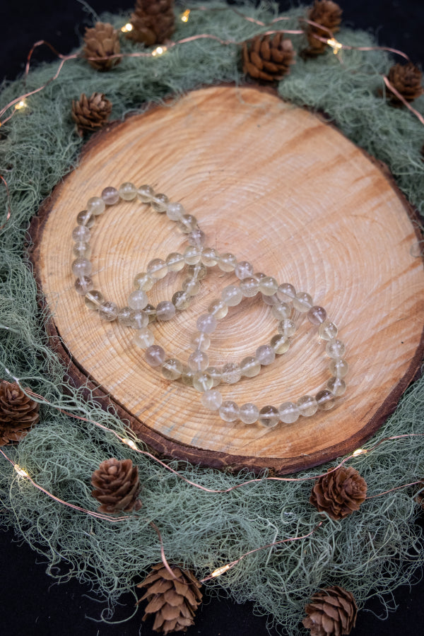 Libyan Desert Glass Bracelet 6mm or 8mm Beads, High Vibration Crystal Gemstone for Manifestation and Transformation
