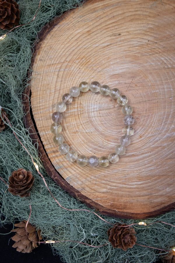Libyan Desert Glass Bracelet 6mm or 8mm Beads, High Vibration Crystal Gemstone for Manifestation and Transformation